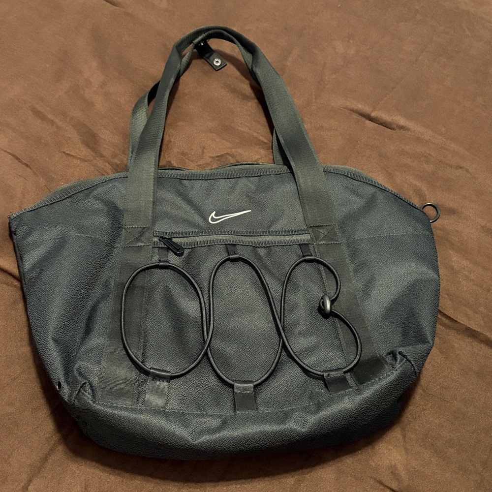 Nike Black Duffel Bag with White Logo